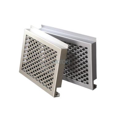 China Wood Durable Metal Veneer Grid Ceilings Aluminum Inmitation Grain Cell Grill Open Ceiling For Indoor for sale