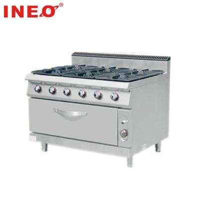 China Hotel Restaurant Equipment 6 Burner Gas Cooker Heavy Duty Commercial Cooking Stove for sale