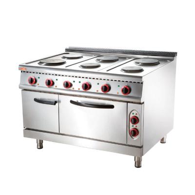 China 4 Or 6 Burner Plate Stainless Steel Commercial Heavy Duty Electric Cooker With Oven YWK-J211 for sale