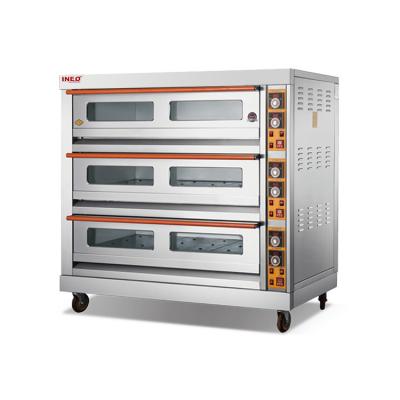 China Industrial Electric Bakery Maker Equipment 3 Platform 9 Trays Bread Baking Oven With Timer for sale