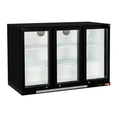 China 303L Single-Temperature Sliding Door Back Glass Bar Fridge/Beer Bottle Fridge/Bar Fridge with Glass Door for sale