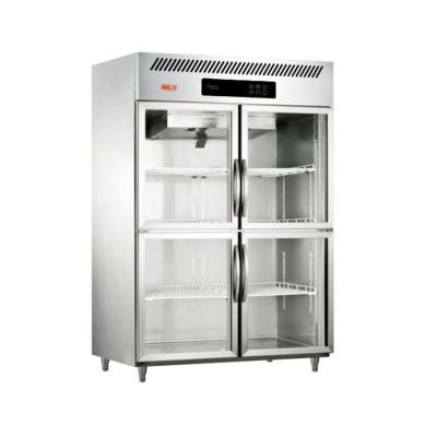 China Commercial Single-temperature 1340L Two Door Stainless Steel Beverage Cooler / Upright Beverage Cooler 4 Door Beverage Cooler for sale