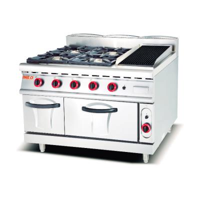 China Hotel/Restaurant/Coffee Shop/Bakery/Bar Club House Restaurant Hotel Kitchen Equipment Stainless Steel 4 Burner Heavy Duty Gas Stove/Bar/Pizza With Gas Griddle for sale