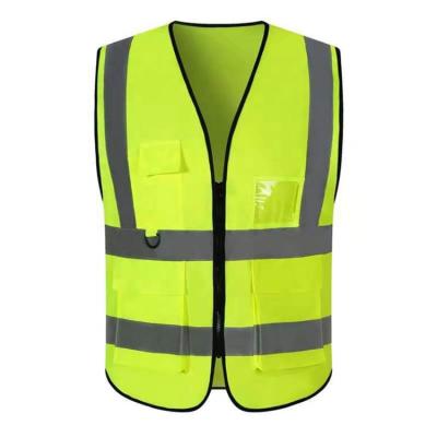 China Police Reflective Reflective Hygiene Vest Car Annual Review Multi Pocket Recycling Reflective Vest For Construction Site for sale