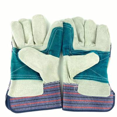 China Palm Thickening Cowhide Welding Gloves Leather Gloves Mechanic Safety Construction Gloves Goatskin COWHIDE for sale