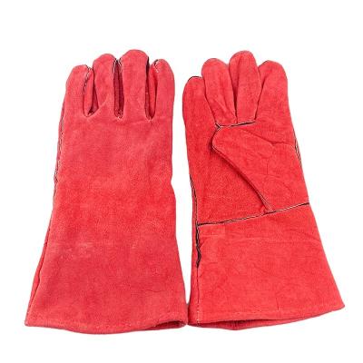 China Anti-smash Rugged Cow Leather Gloves Welding Protection Work Safety Gloves for sale