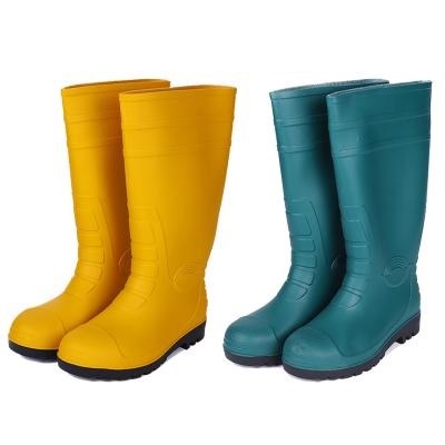 China Construction site waterproof anti smash and anti knock safety rain boots waterproof steel head and steel bottom shoes for sale