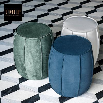 China (Other) Modern Adjustable Luxury Design All Nubuck Living Room Furniture Hotel Stool Good Quality Villa Leather Upholstered Stool for sale