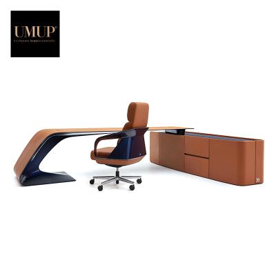 China Modern L Shaped Branded President Desk Modern Executive Office Manager Office Furniture Luxury Designer Executive Desk for sale