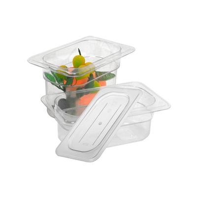 China Restaruant Safety Polycarbonate 1/9 GN Pan Depth 10Cm Food Pan Clear Plastic Food Pan for sale