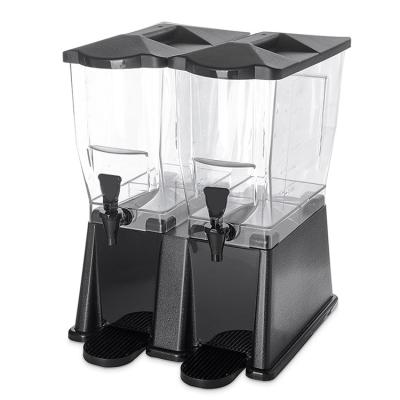 China Cold Beverage Server 22L Transparent Square Beverage Dispenser Commercial Cold Beverage Juice Dispenser for sale