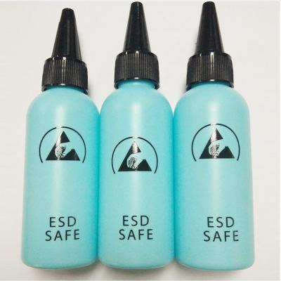 China ESD Protected Area 60 ml 2OZ ESD Flow Free Shipping Blue Plastic Bottle With 16 Gauge Needle for sale