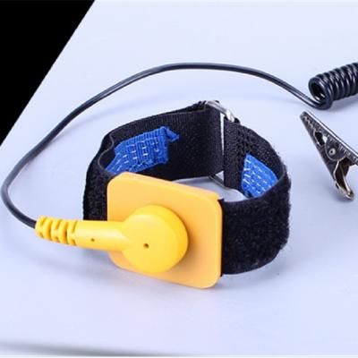 China Anti-Static Free Shipping Hook And Loop ESD Wrist Strap With PU Coil Cord for sale