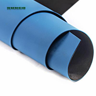 China Green Gray Blue ESD Safe Natural Rubber Rubber Mats for sale