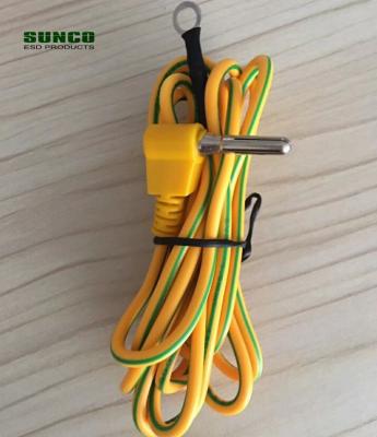 China ESD Grounding For Workstation Green Yellow Earth Ground Wire For Anti Static ESD Rubber Mats for sale