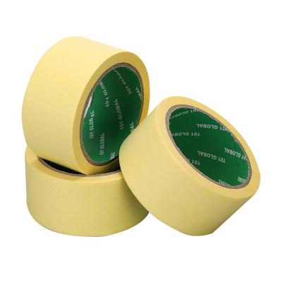 China Factory Direct Selling Waterproof Crepe Yellow Wall Tape Decorative Adhesive Tape for sale