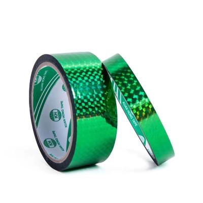 China Factory Wholesale Factory Wholesale Bopp Hologram Decorative Tape Green High Quality Laser Waterproof Adhesive Tape for sale