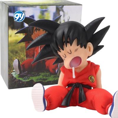 China Anime Toy 10cm Japan Cartoon Dragon Ball Z Kakarotto GK Action Figure Auto Props Sitting Position Sleeping Son Goku Model Toys Gifts for sale