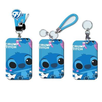 China Billetera Anime 18 Style Cartoon Dot PU Holder ID Badge With Lanyard Neck Strap Card Bus ID Holders With Key Chain for sale