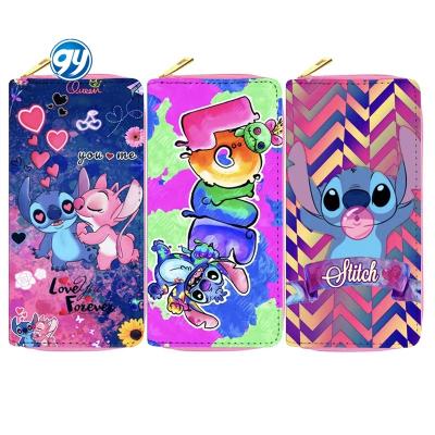 China Cute Purse Lilo And Stitch Billetera Cartera De Porta Foglio Anime Banknote Waterproof Japanese Long Zipper Collection for sale