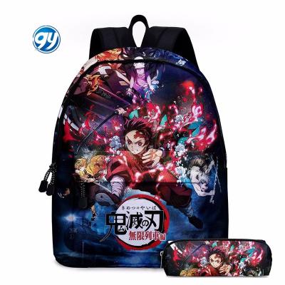 China Billetera Anime 28 Style Demon Slayer Kimetsu Kimetsu School Book-Zaino Ball Z Zipper Bag Yaba Canvas Laces Bolso Dragon Mochilas Don't Ride for sale