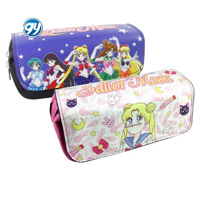 China Waterproof Student Office Pretty Soldier Sailor Moon High Capacity Canvas Anime Pencil Bag 2 Styles for sale