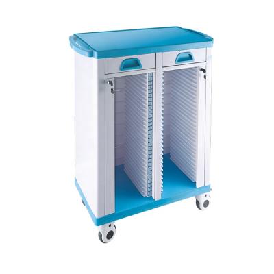 China Modern Hospital Trolley For Storage ABS Medical ABS Medical Record Rack Trolley for sale