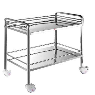 China Modern 304 Stainless Steel Medical Trolley Physician Emergency Hospital Trolley Surgical Instrument Trolley for sale