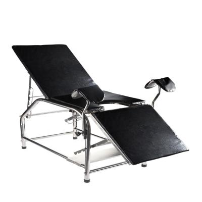 China Medical Clinic Comfortable Hospital Disassembly Stainless Steel Manual Gynecological Examination Table for sale