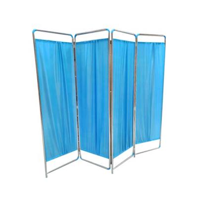 China Hospital Clinic Ward Room Mobile Stainless Steel Hospital Ward Partition Foldable Ward Screen 4 Times for sale