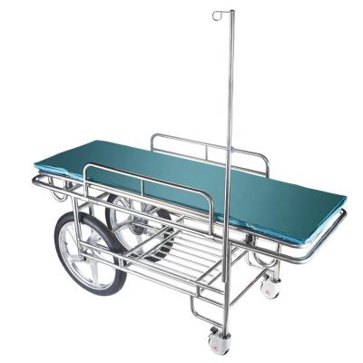 China Emergency Rescue Medical Manual Emergency Trolley Stainless Steel Hospital Patient Stretcher Trolley for sale