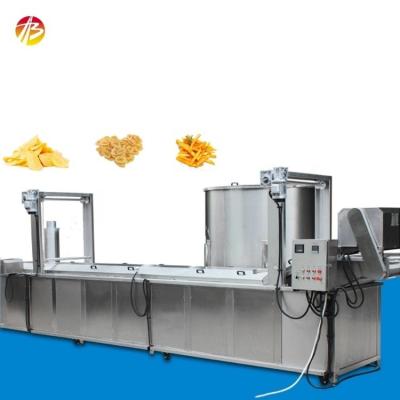 China 500kg Automatic Continuous Potato Plantain Chips Peanut Donut French Fries Frying Machine for sale