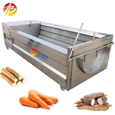 China 180 KG Capacity Ginger Peeling Machine Brush Roller Carrot Cassava Yam Washing Peeler for sale