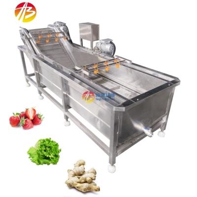 China 1000kg/h Capacity Vegetable and Fruit Air Bubble Washing Machine for Industrial Market for sale