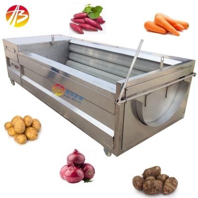 China 1850*880*760mm Commercial Brush Washing Peeling Machine for Taro Potato Onion Cassava for sale