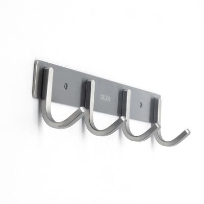 China Heavy Duty Towel Hanger Rack Metal Robe Hooks Metal Wall Mount Coat Hook Heavy Duty Stainless Steel Hook Rail for sale