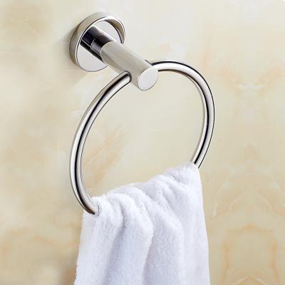 China Durable Stainless Steel Bathroom Hand Towel Rack Towel Ring Towel Holder Wall Mounted With Screw Heavy Duty Round Pedestal Polish Finishing for sale