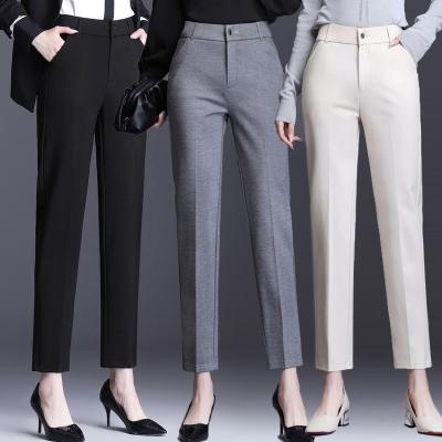 China Anti-wrinkle Spring and Autumn Women's Pants Shape High Waist Women's Straight Pants Slim Office Women's Pants Big Trousers for sale