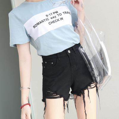 China New Arrival Breathable Lianmili Ladies Sexy High Waist Denim Shorts Ripped Tassel Jean Short For Women for sale