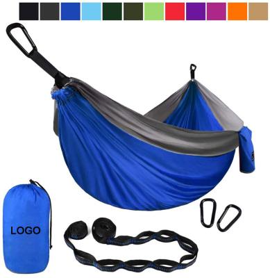 China New Modern Single Style Double Camping Hanging Hammock With Straps And Tree Carbiners for sale