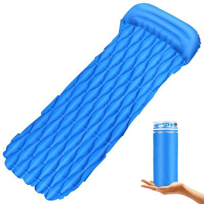 China Ultralight Outdoor Camping Inflatable Sleep Pad Folding Single Inflation Backpacking Mattress for sale