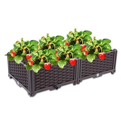 China Assemble Plastic Raised Garden Bed Assembled Rectangular Plastic Planter Box for sale