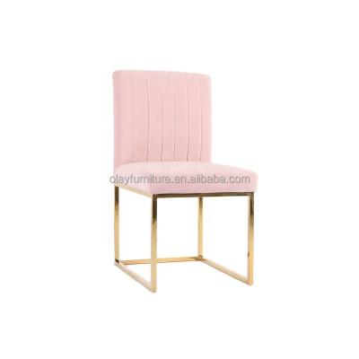 China Other luxury modern style stainless steel chair rose gold velvet dining chair for event for sale