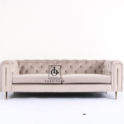 China Hot Sale 2022 Comfortable Luxury Stainless Steel Ornate Leg Sofa Wedding Ornate Sofa for sale