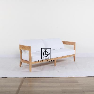 China 2022 Slipcovered Leisure Canvas Fabric Garden Furniture Outdoor Wedding Solid Wood Sofa for sale