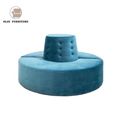 China SOFA BED Customize Curved Sectional Blue Velvet Event Wedding Round Sofa for sale