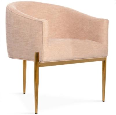 China Modern Luxury Fabric Upholstered Living Room Chair With Gold Stainless Steel Legs for sale