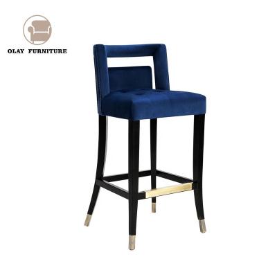 China Commercial Bar Stool New Designs Metal Bar Counter Stools With Tufted Seat for sale