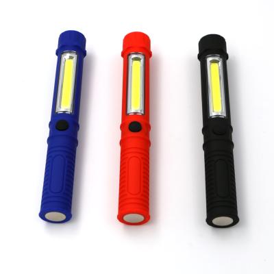 China Emergency COB Pocket Plastic Magnetic Dry Cell Pen Light with Clip for sale