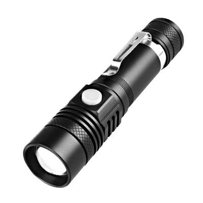 China Multifunctional Aluminum Alloy USB Mini Flashlight Torch Rechargeable Outdoor Emergency for sale